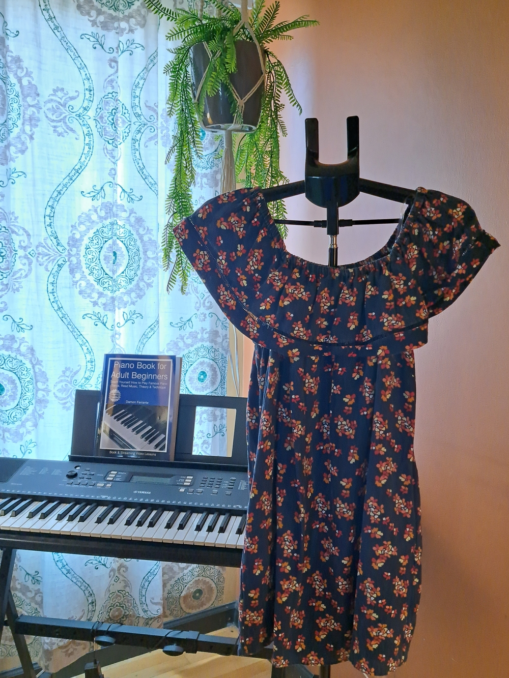 Route 66 Navy Off-the-Shoulder Floral Dress